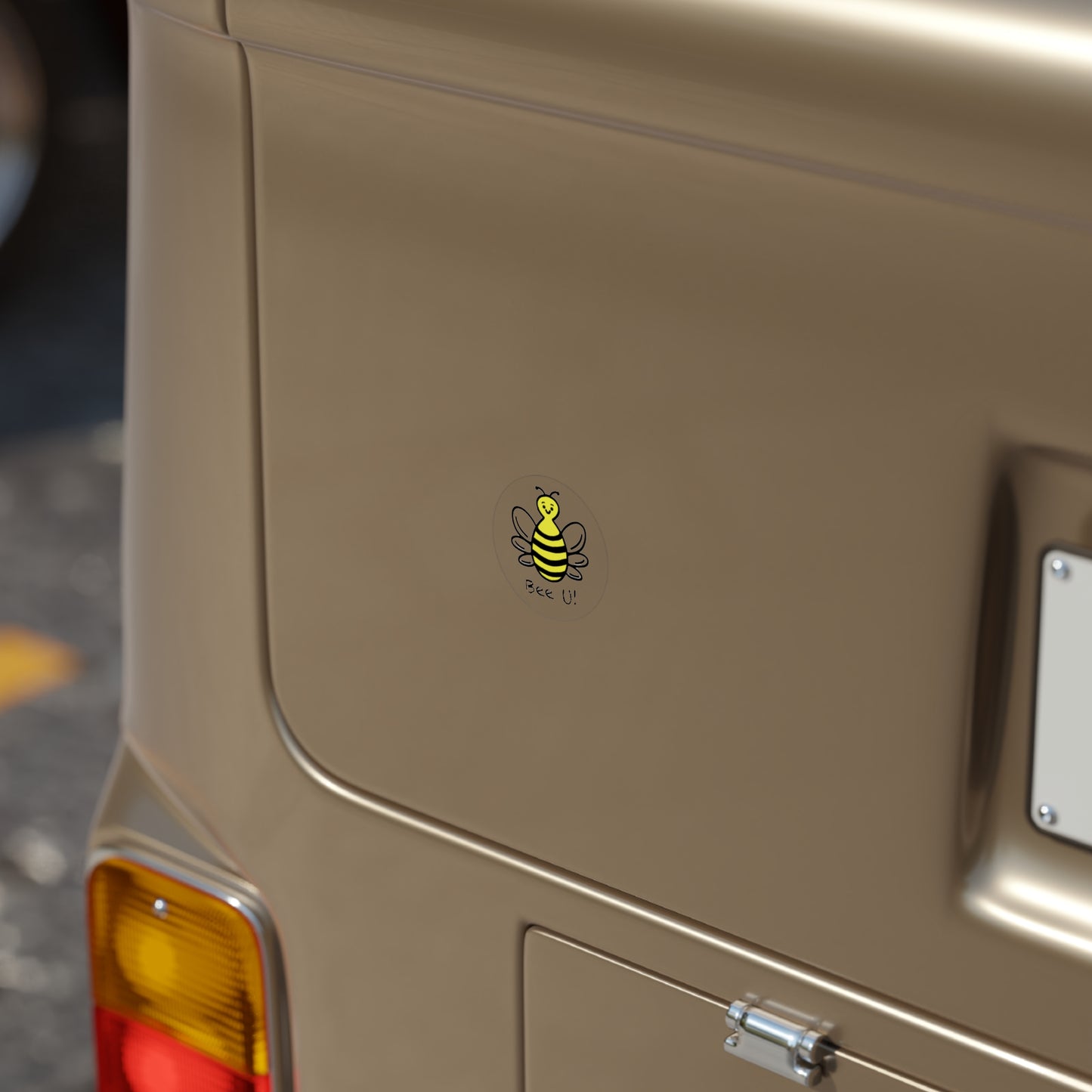 'Bee U!' - Circular Transparent Outdoor Stickers, Round, 1pcs