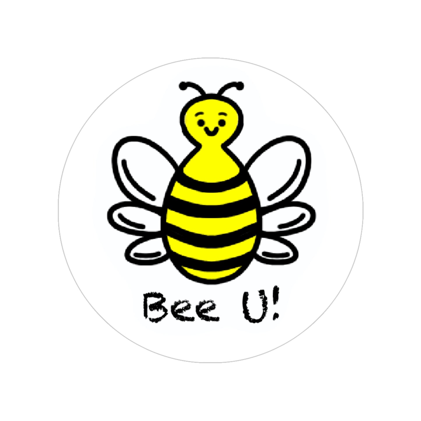 'Bee U!' - Circular Transparent Outdoor Stickers, Round, 1pcs