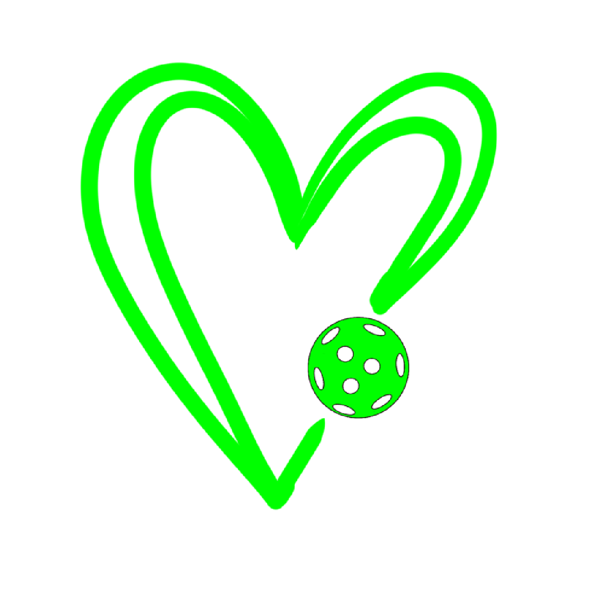 Heart Pickleball Vinyl Sticker