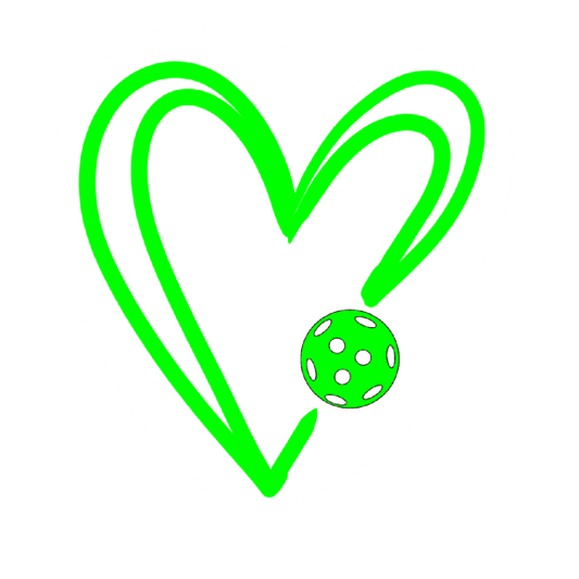 Heart Pickleball Vinyl Sticker